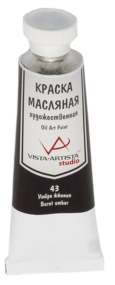 Vista-Artista Краска масляная Studio Умбра жженая 45 млVAMP-45 Vista-Artista Краска масляная Studio Умбра жженая 45 млVAMP-45Художественные масляные краски Vista-Artista Studio - обширная палитра цветов с хорошей укрывистостью и высокой светостойкостью. Яркие и насыщенные цвета красок отлично смешиваются между собой и вспомогательными материалами, и позволяют получить разнообразие фактурных и цветовых решений. - объем 45 мл; - металлическая туба;