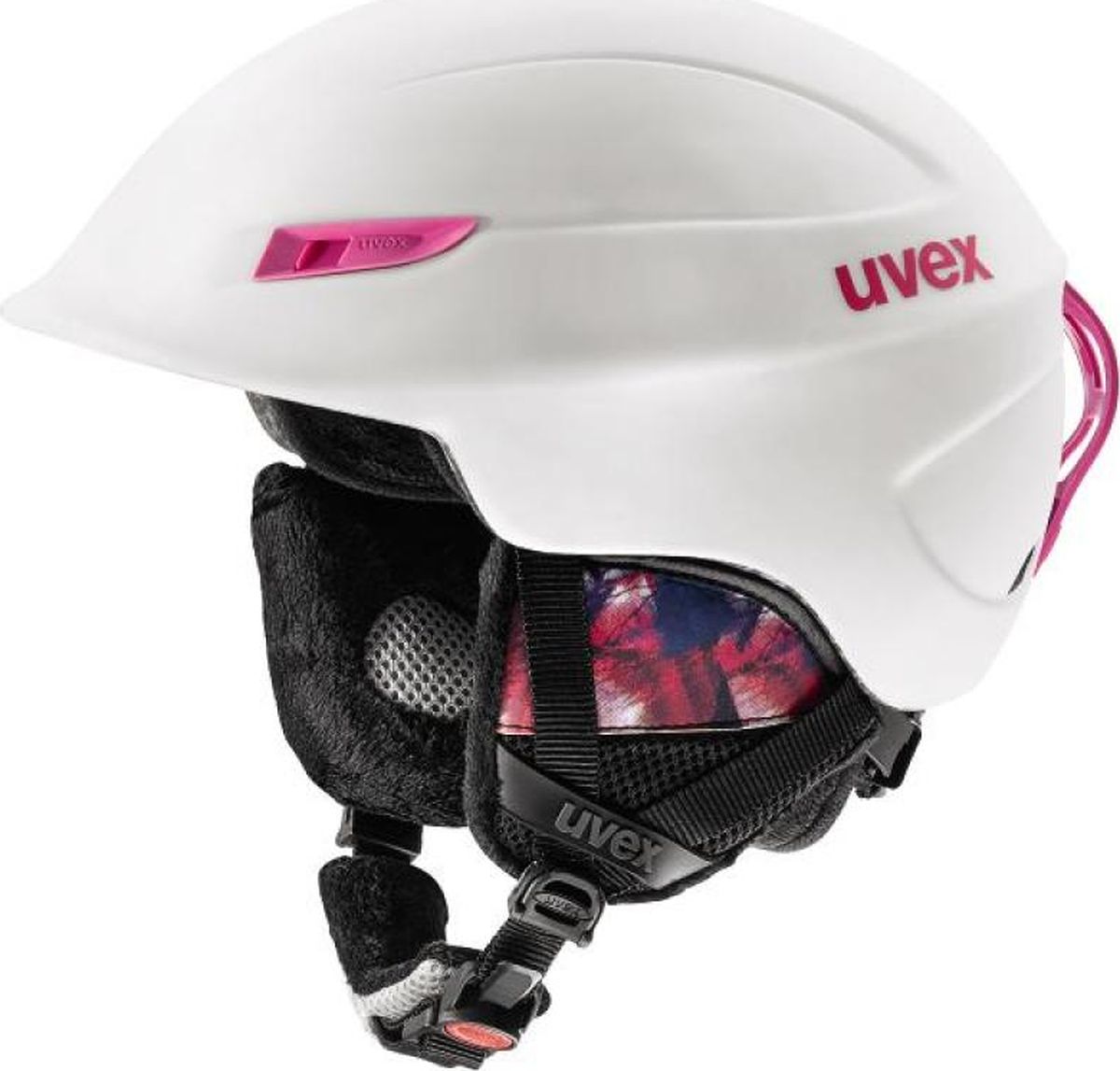 Шлем горнолыжный Uvex Gamma Helmet, цвет: белый, розовый матовый. Размер S/M6189 Шлем горнолыжный Uvex Gamma Helmet, цвет: белый, розовый матовый. Размер S/M6189Легкий шлем для комфортного и безопасного катания. Гипоаллергенный материал подкладки. Регулируемая система вентиляции. Съемная защита ушей. Фиксатор стрэпа маски. Система индивидуальной подгонки размера IAS, застежка monomatic. Сделано в Германии.