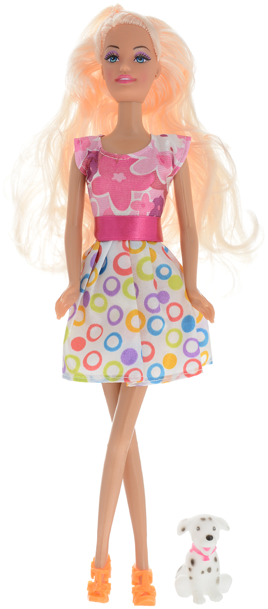 ToysLab Кукла Ася Прогулка со щенком Блондинка цвет платья розовый белый