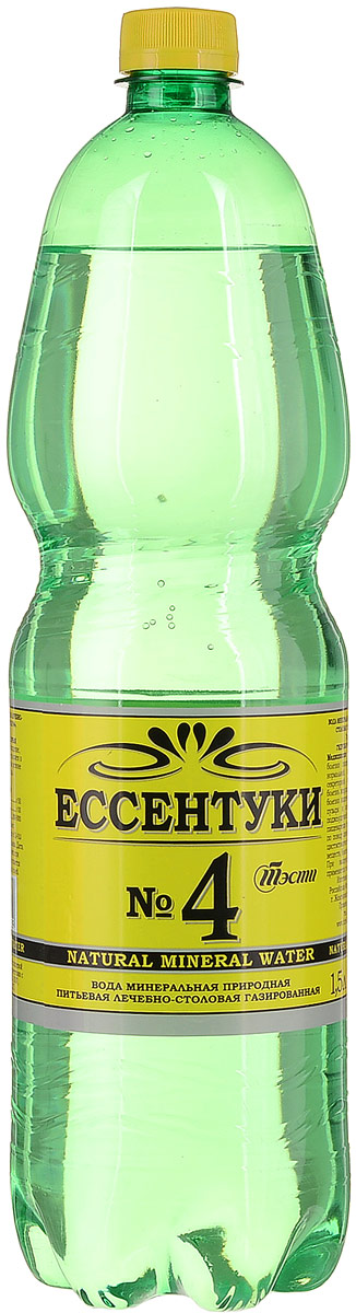 Ессентуки №4 вода минеральная природная лечебно-столовая, 1,5 л0075000007113 Ессентуки №4 вода минеральная природная лечебно-столовая, 1,5 л0075000007113Вода минеральная лечебно - столовая Ессентуки №4, природная высокоминерализованная. Скважина №47 Нагутское месторождение.Показания к применению: хронический гастрит с нормальной и пониженной секреторными функциями желудка, хронические колиты и энтероколиты, хронические заболевания печени и желчевыводящих путей, болезни обмена веществ. При указанных заболеваниях вода применяется только вне фазы обострения.