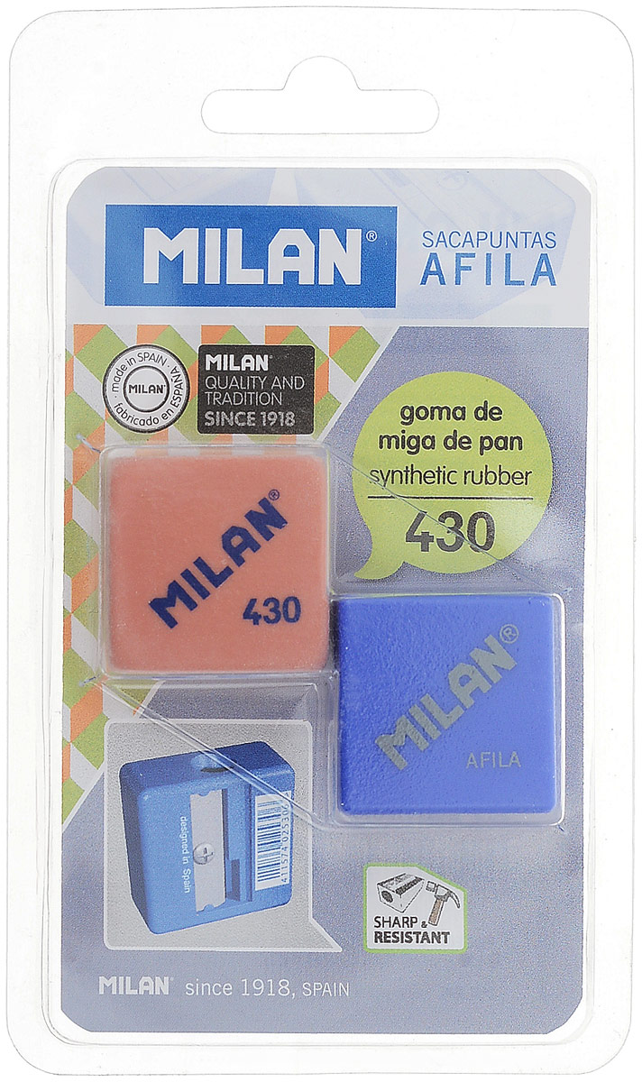 Milan Точилка Afila с ластиком цвет красный синийBYM10003_Красный,синий Milan Точилка Afila с ластиком цвет красный синийBYM10003_Красный,синийЛастик Milan 430 в комплекте с точилкой AFILA в блистерной упаковке.