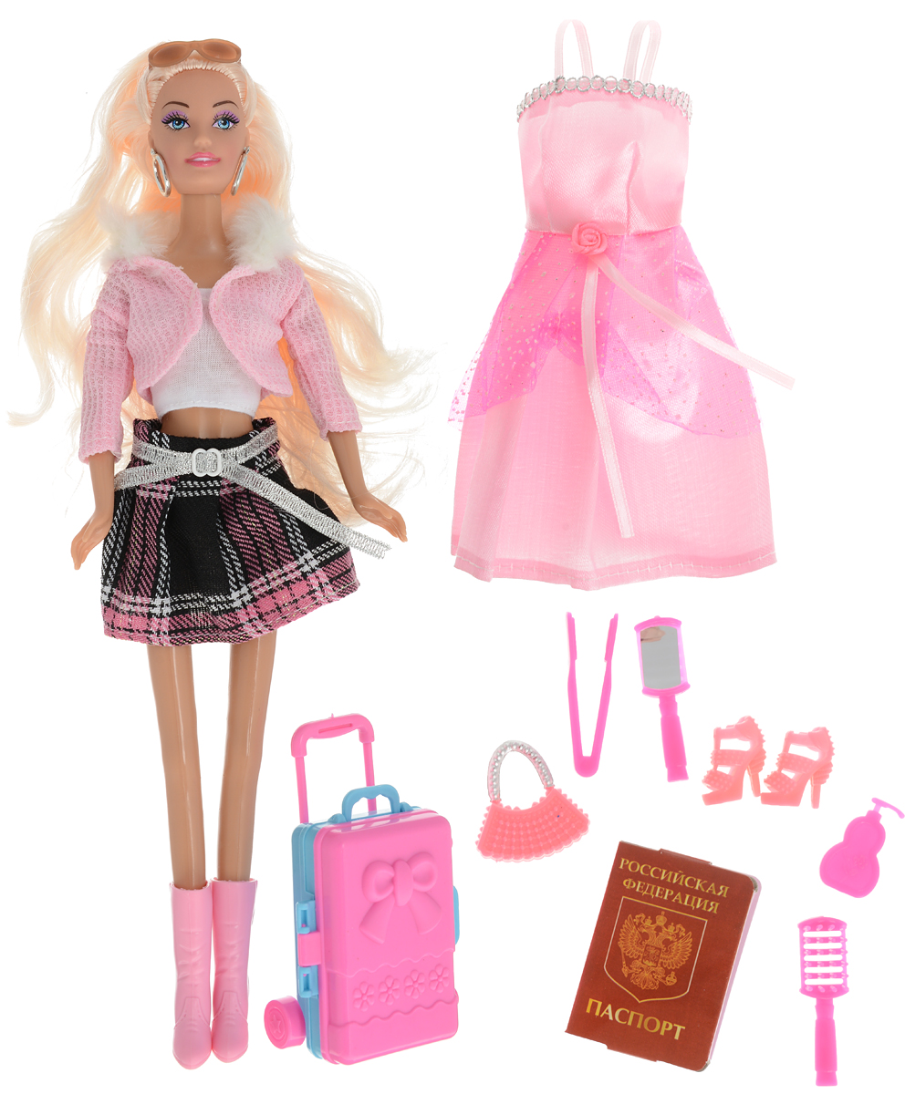 ToysLab Кукла Ася Путешественница Блондинка в розовой кофте