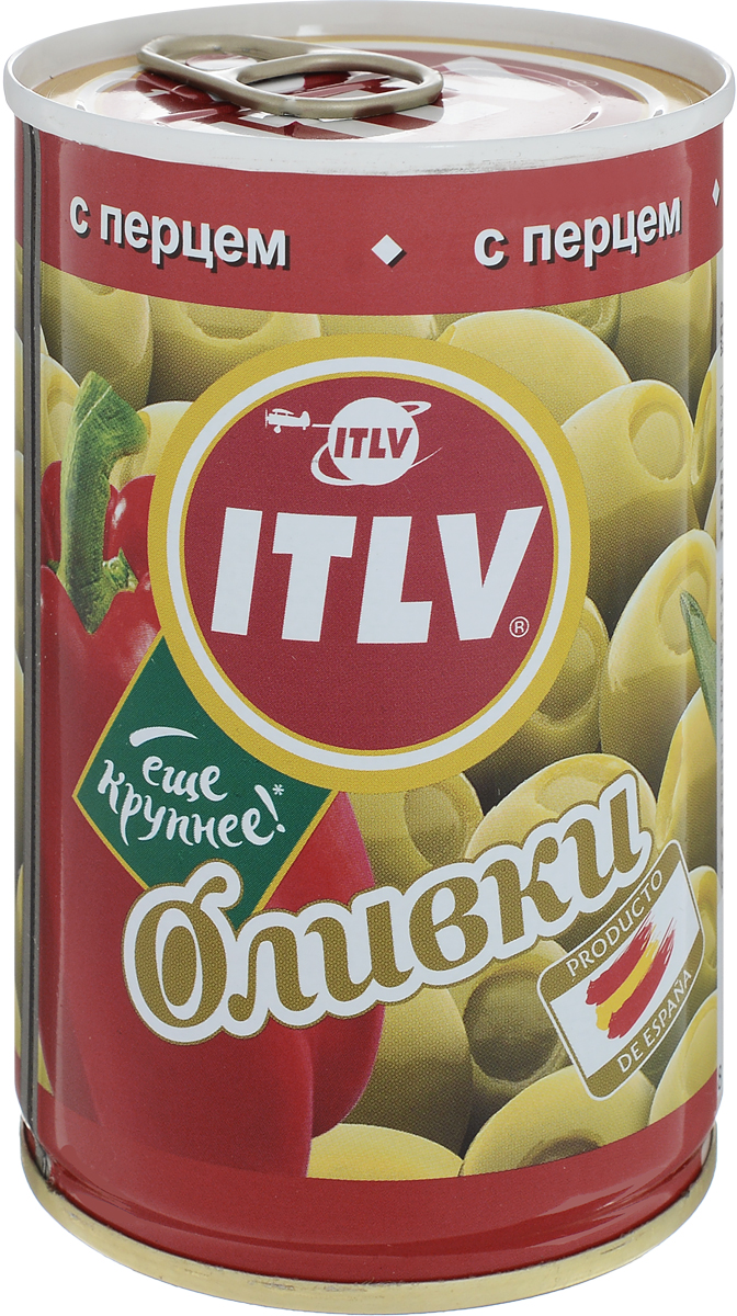 ITLV оливки с перцем, 314 мл8336041 ITLV оливки с перцем, 314 мл8336041Оливки ITLV выращивают под щедрым солнцем Испании, которое дарит им уникальный яркий вкус. Они разнообразят ваши любимые блюда, а множество натуральных начинок порадует всех любителей Средиземноморской кухни!