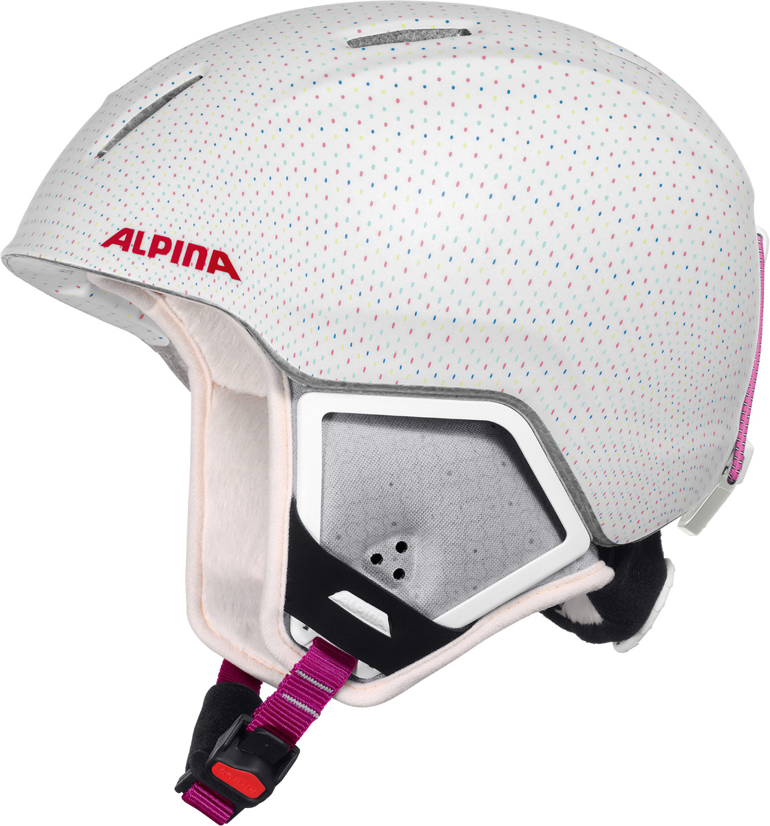 Шлем горнолыжный детский Alpina Carat XT, цвет: белый. A9080_11. Размер 54-58A9080_11 Шлем горнолыжный детский Alpina Carat XT, цвет: белый. A9080_11. Размер 54-58A9080_11Модификация популярнейшего детского горнолыжного шлема Carat с мягкими ушками, которые обеспечиваюь хорошую вентиляцию и не мешают слуху.• Вентиляционные отверстия препятствуют перегреву и позволяют поддерживать идеальную температуру внутри шлема. Для этого инженеры Alpina используют эффект Вентури, чтобы сделать циркуляцию воздуха постоянной и максимально эффективной.• Внутренник шлема легко вынимается, стирается, сушится и вставляется обратно.• Из задней части шлема можно достать шейный утеплитель из мякого микро-флиса. Этот теплый воротник также защищает шею от ударов на высокой скорости и при сибирских морозах. В удобной конструкции отсутствуют точки давления на шею.• Прочная и лёгкая конструкция In-mold. Тонкая и прочная поликарбонатная оболочка под воздействием высокой температуры и давления буквально сплавляется с гранулами EPS, которые гасят ударную нагрузку.• Внутренная оболочка каждого шлема Alpina состоит из гранул HI-EPS (сильно вспененного полистирола). Микроскопические воздушные карманы эффективно поглощают ударную нагрузку и обеспечивают высокую теплоизоляцию. Эта технология позволяет достичь минимальной толщины оболочки. А так как гранулы HI-EPS не впитывают влагу, их защитный эффект не ослабевает со временем.• Удобная и точная система регулировки Run System Ergo Snow позволяет быстро и комфортно подогнать шлем по голове, без создания отдельных точек избыточного давления.• Y-образный ремнераспределитель двух ремешков находится под ухом и обеспечивает быструю и точную посадку шлема на голове.• Вместо фастекса на ремешке используется красная кнопка с автоматическим запирающим механизмом, которую легко использовать даже в лыжных перчатках. Механизм защищён от произвольного раскрытия при падении.