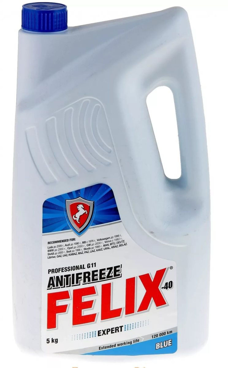 Антифриз Felix Expert, 5 л430206058 Антифриз Felix Expert, 5 л430206058Antifreeze FELIX Expert предназначен для охлаждения бензиновых и дизельных двигателей внутреннего сгорания легковых, грузовых автомобилей и спецтехники, в том числе, эксплуатируемых в тяжелых условиях, а также, в качестве теплоносителя в бытовых системах отопления.