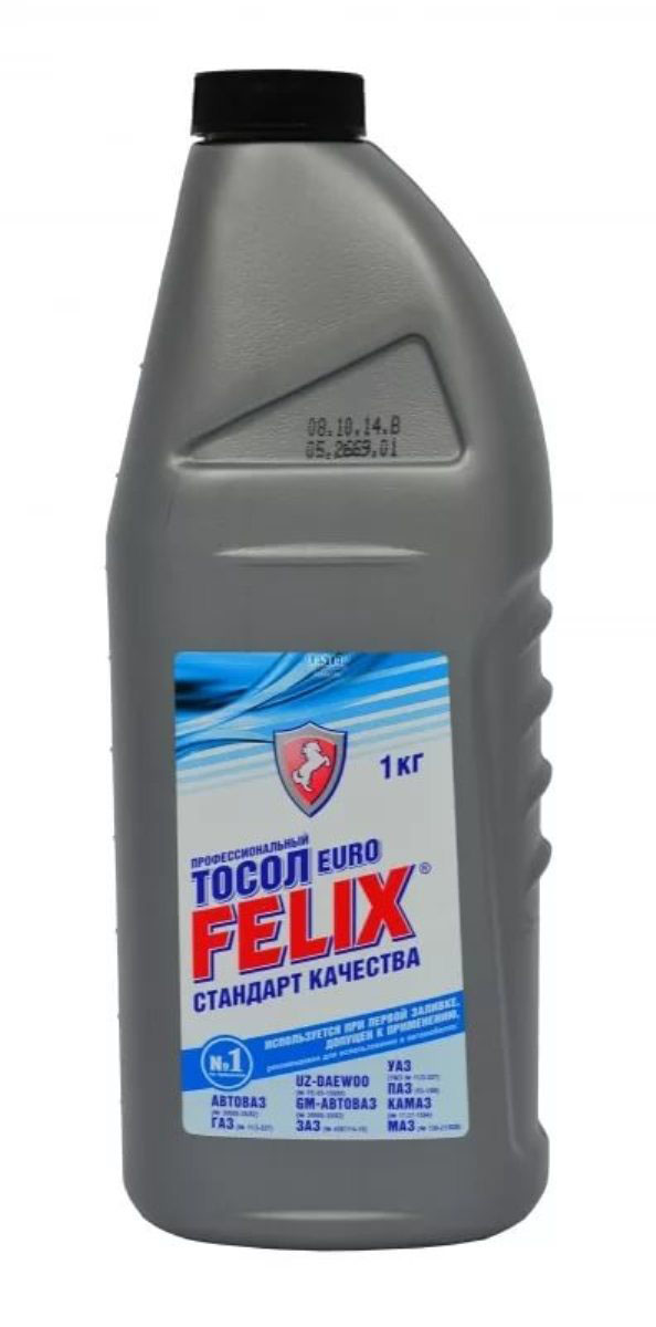 Тосол Felix EURO, -35°C, 1 л430207014 Тосол Felix EURO, -35°C, 1 л430207014Профессиональный тосол FELIX Euro предназначен для использования при температуре окружающей среды до -35°С. Обладает повышенной теплоемкостью, поэтому рекомендуется для использования в летний период и в регионах с жарким климатом.