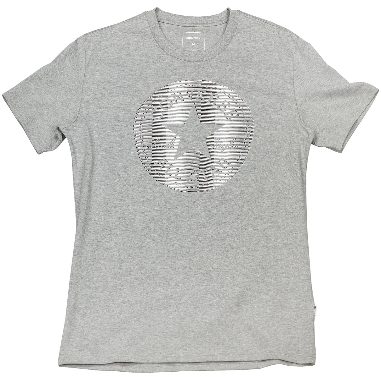 Футболка мужская Converse Lenticular Chuckpatch Tee, цвет: серый. 10004734035. Размер M (48)10004734035 Футболка мужская Converse Lenticular Chuckpatch Tee, цвет: серый. 10004734035. Размер M (48)10004734035Стильная мужская футболка Converse, выполненная из высококачественного материала, прекрасно подойдет для активного отдыха и занятий спортом.Модель с короткими рукавами и круглым вырезом горловины - идеальный вариант для создания образа в спортивном стиле. Футболка оформлена термоаппликацией в виде логотипа бренда, что непременно раскроет ваш спортивный дух.Такая модель подарит вам комфорт в течение всего дня и послужит замечательным дополнением к вашему гардеробу.