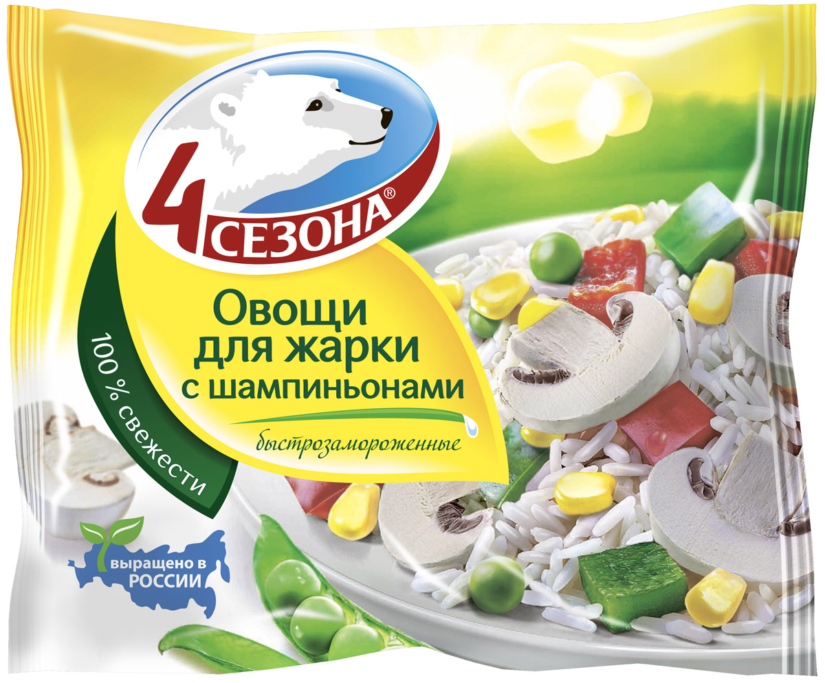 4 Сезона Овощи для жарки с шампиньонами, 400 г