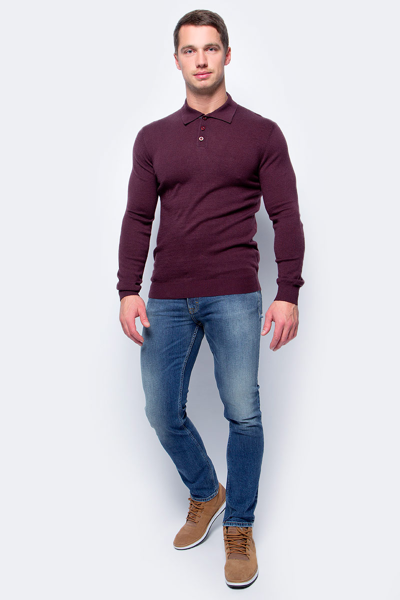 Поло мужское Baon, цвет: бордовый. B637515_Merlot. Размер XL (52)B637515_Merlot Поло мужское Baon, цвет: бордовый. B637515_Merlot. Размер XL (52)B637515_MerlotПоло от Baon сочетает в себе элегантность полуспортивного стиля с теплом вязаного трикотажа. Изделие выполнено из пряжи с добавлением шерсти, волокна которой обеспечат комфортную защиту от холода. Модель с длинными рукавами и воротником-поло. Внутренняя часть застежки и воротника оформлена отделкой серого цвета.