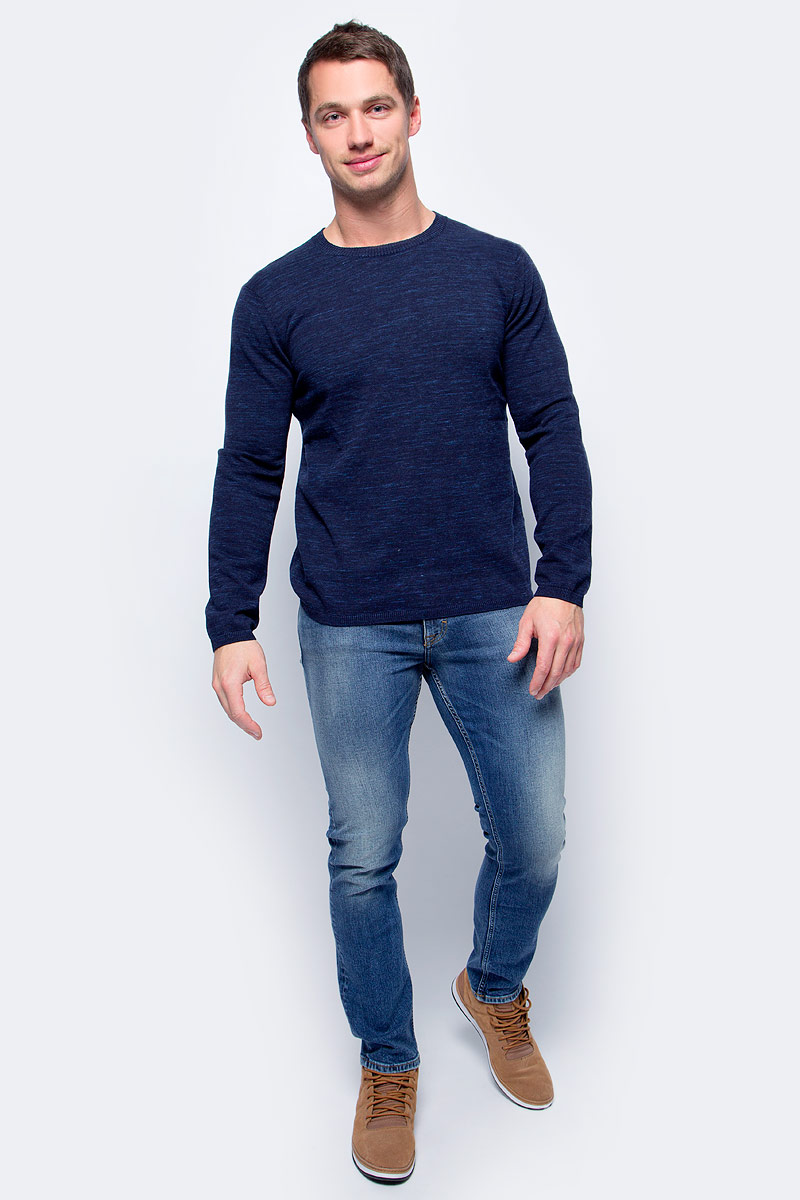 Джемпер мужской Baon, цвет: синий. B637560_Deep Navy Melange. Размер XL (52)B637560_Deep Navy Melange Джемпер мужской Baon, цвет: синий. B637560_Deep Navy Melange. Размер XL (52)B637560_Deep Navy MelangeМужской джемпер Baon станет стильным дополнением к вашему гардеробу. Он изготовлен из мягкого и приятного на ощупь трикотажного материала, не стесняет движений, позволяет коже дышать. Модель облегающего кроя с круглым вырезом горловины и длинными рукавами. Манжеты, горловина и низ изделия связаны резинкой. Джемпер - идеальный вариант для создания образа в стиле Casual. Он подарит вам комфорт в течение всего дня!