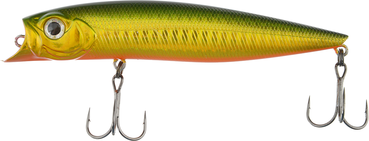 Воблер Tsuribito Jerk Pop F, цвет 036, 110 мм22766 Воблер Tsuribito Jerk Pop F, цвет 036, 110 мм22766Jerk POP 110F - необычная, но очень результативная приманка. Отлично имитирует подраненную рыбку, при небольших рывках. При остановках приманка выходит на поверхность, а при рывках уходит на полметра. Эти качества позволяют эффективно ловить рыбу в мелководных заливах над зарослями травы.