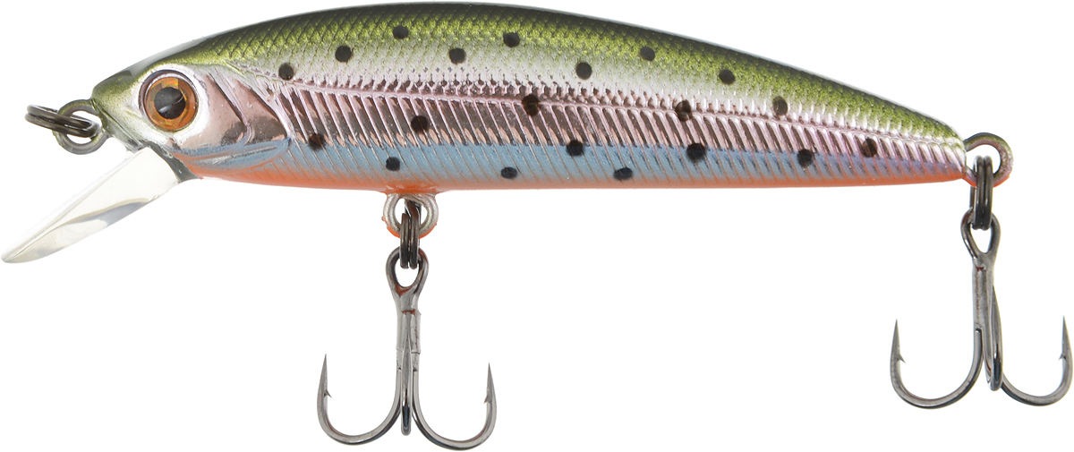 Воблер Tsuribito Minnow F, цвет 055, 50 мм72580 Воблер Tsuribito Minnow F, цвет 055, 50 мм72580Ну, кто не знает цурибитовские хиты? Dead Minnow, Pencil 47, Jerkbait, Deep Shaker, крэнки…Пришло время знакомиться с новинками.Три подгруппы линейки Tsuribito Minnow в размерах 35 мм., 42 мм., 50 мм. С этим именем были воблеры от 60 мм и больше (60, 80, 95, 110, 130 мм.). Теперь же семейство приросло меньшими форматами.Этот малек точь в точь как предыдущий 35-ый, только двумя неделями жизни позже – чуть откормившийся и подросший. Для спиннингистов же прирост 7 мм. и 0.5 грамма будет уже довольно ощутим: воблер становится чуть менее требовательным к деликатности снасти (толщине лески и ее материалу, к тесту и строю спиннинга). На проводке воблеры ведут себя все более «минношно», а дальность полета на одной и той же снасти несколько увеличивается по сравнению с меньшими собратьями. Один нюанс, на который как-то следует обратить внимание – это маленькие тройники Owner. К качеству нет никаких претензий. Но нужно понимать, что физиология рыб – штука важная, размер и форма рта, губастость или строение челюстей, по-разному будут контактировать с тройниками. Так что в некоторых случаях может и имеет смысл заранее переоснащать Tsuribito Minnow 42 на хорошие одинарники.