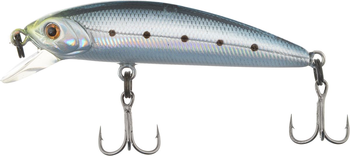 Воблер Tsuribito Minnow SP, цвет 060, 42 мм72542 Воблер Tsuribito Minnow SP, цвет 060, 42 мм72542Ну, кто не знает цурибитовские хиты? Dead Minnow, Pencil 47, Jerkbait, Deep Shaker, крэнки…Пришло время знакомиться с новинками.Три подгруппы линейки Tsuribito Minnow в размерах 35 мм., 42 мм., 50 мм. С этим именем были воблеры от 60 мм и больше (60, 80, 95, 110, 130 мм.). Теперь же семейство приросло меньшими форматами.Этот малек точь в точь как предыдущий 35-ый, только двумя неделями жизни позже – чуть откормившийся и подросший. Для спиннингистов же прирост 7 мм. и 0.5 грамма будет уже довольно ощутим: воблер становится чуть менее требовательным к деликатности снасти (толщине лески и ее материалу, к тесту и строю спиннинга). На проводке воблеры ведут себя все более «минношно», а дальность полета на одной и той же снасти несколько увеличивается по сравнению с меньшими собратьями. Один нюанс, на который как-то следует обратить внимание – это маленькие тройники Owner. К качеству нет никаких претензий. Но нужно понимать, что физиология рыб – штука важная, размер и форма рта, губастость или строение челюстей, по-разному будут контактировать с тройниками. Так что в некоторых случаях может и имеет смысл заранее переоснащать Tsuribito Minnow 42 на хорошие одинарники.