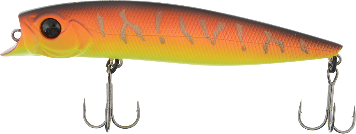 Воблер Tsuribito Jerk Pop F, цвет 029, 110 мм22765 Воблер Tsuribito Jerk Pop F, цвет 029, 110 мм22765Jerk POP 110F - необычная, но очень результативная приманка. Отлично имитирует подраненную рыбку, при небольших рывках. При остановках приманка выходит на поверхность, а при рывках уходит на полметра. Эти качества позволяют эффективно ловить рыбу в мелководных заливах над зарослями травы.