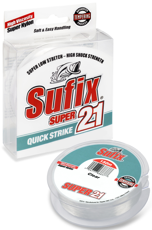 Леска Sufix Super 21, цвет: прозрачный, 0,16 мм, 150 м, 2,5 кгDS1MM016024B2R Леска Sufix Super 21, цвет: прозрачный, 0,16 мм, 150 м, 2,5 кгDS1MM016024B2RВысококачественный нейлон в сочетании с процессом закалки верхнего слоя позволили создать леску с сверхнизким показателем растяжимости - только 21%, что в среднем меньше почти на 40%, чем у других монолесок. Леска SUFIX SUPER 21 имеет низкую растяжимость, отличные показатели по крепости узла и крепости на разрыв. Низкая растяжимость и отличная чувствительность обеспечивают прекрасный контроль за приманкой и Вы никогда не пропустите поклевку - а значит, не останетесь без улова!