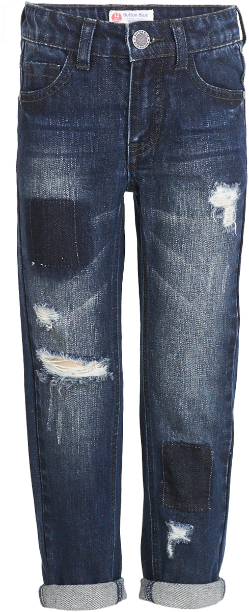 Джинсы для мальчика Button Blue, цвет: темно-синий. 217BBBC6302D300. Размер 134, 9 лет217BBBC6302D300 Джинсы для мальчика Button Blue, цвет: темно-синий. 217BBBC6302D300. Размер 134, 9 лет217BBBC6302D300Джинсы прямого силуэта с потертостями, повреждениями и варкой — основа модного и функционального повседневного гардероба ребенка! Хорошая форма, удобная посадка на фигуре подарят мальчику комфорт, свободу движений и уверенность в себе. Если вы хотите купить недорогие детские джинсы отличного качества, модель от Button Blue - прекрасный вариант!