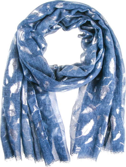 Палантин женский Vittorio Richi, цвет: светло-синий, серебристый. K07P221671. Размер 190 x 100 см