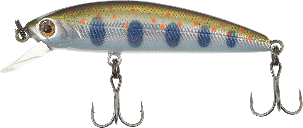 Воблер Tsuribito Minnow SP, цвет 539, 50 мм72606 Воблер Tsuribito Minnow SP, цвет 539, 50 мм72606Ну, кто не знает цурибитовские хиты? Dead Minnow, Pencil 47, Jerkbait, Deep Shaker, крэнки…Пришло время знакомиться с новинками.Три подгруппы линейки Tsuribito Minnow в размерах 35 мм., 42 мм., 50 мм. С этим именем были воблеры от 60 мм и больше (60, 80, 95, 110, 130 мм.). Теперь же семейство приросло меньшими форматами.Этот малек точь в точь как предыдущий 35-ый, только двумя неделями жизни позже – чуть откормившийся и подросший. Для спиннингистов же прирост 7 мм. и 0.5 грамма будет уже довольно ощутим: воблер становится чуть менее требовательным к деликатности снасти (толщине лески и ее материалу, к тесту и строю спиннинга). На проводке воблеры ведут себя все более «минношно», а дальность полета на одной и той же снасти несколько увеличивается по сравнению с меньшими собратьями. Один нюанс, на который как-то следует обратить внимание – это маленькие тройники Owner. К качеству нет никаких претензий. Но нужно понимать, что физиология рыб – штука важная, размер и форма рта, губастость или строение челюстей, по-разному будут контактировать с тройниками. Так что в некоторых случаях может и имеет смысл заранее переоснащать Tsuribito Minnow 42 на хорошие одинарники.