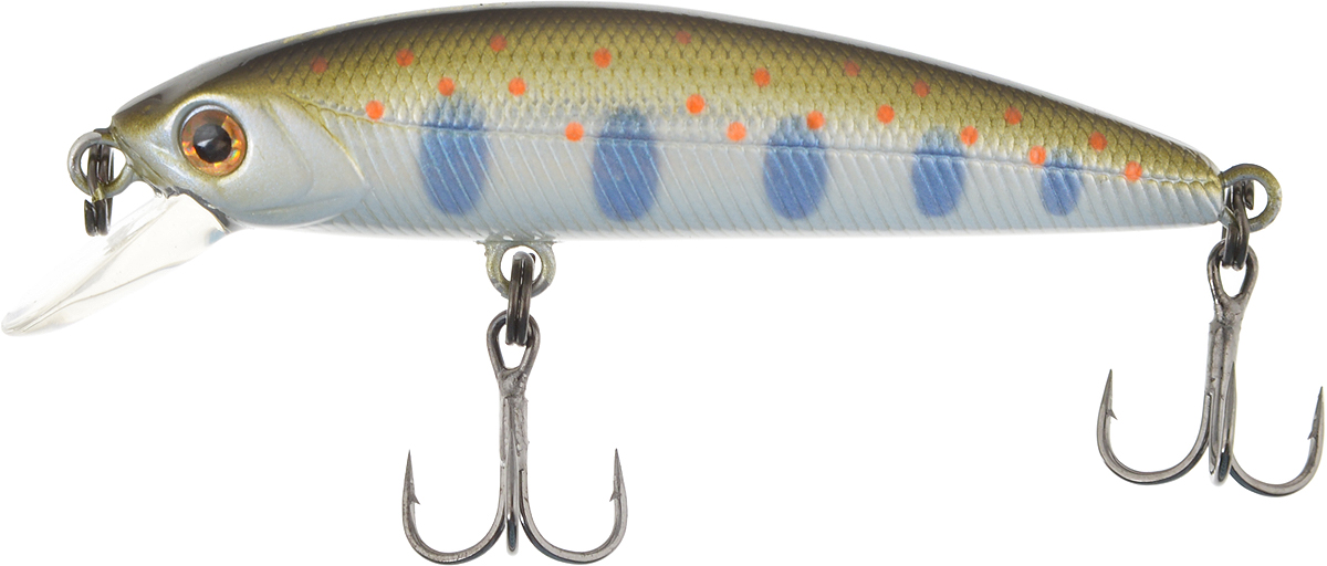 Воблер Tsuribito Minnow F, цвет 539, 50 мм72586 Воблер Tsuribito Minnow F, цвет 539, 50 мм72586Ну, кто не знает цурибитовские хиты? Dead Minnow, Pencil 47, Jerkbait, Deep Shaker, крэнки…Пришло время знакомиться с новинками.Три подгруппы линейки Tsuribito Minnow в размерах 35 мм., 42 мм., 50 мм. С этим именем были воблеры от 60 мм и больше (60, 80, 95, 110, 130 мм.). Теперь же семейство приросло меньшими форматами.Этот малек точь в точь как предыдущий 35-ый, только двумя неделями жизни позже – чуть откормившийся и подросший. Для спиннингистов же прирост 7 мм. и 0.5 грамма будет уже довольно ощутим: воблер становится чуть менее требовательным к деликатности снасти (толщине лески и ее материалу, к тесту и строю спиннинга). На проводке воблеры ведут себя все более «минношно», а дальность полета на одной и той же снасти несколько увеличивается по сравнению с меньшими собратьями. Один нюанс, на который как-то следует обратить внимание – это маленькие тройники Owner. К качеству нет никаких претензий. Но нужно понимать, что физиология рыб – штука важная, размер и форма рта, губастость или строение челюстей, по-разному будут контактировать с тройниками. Так что в некоторых случаях может и имеет смысл заранее переоснащать Tsuribito Minnow 42 на хорошие одинарники.