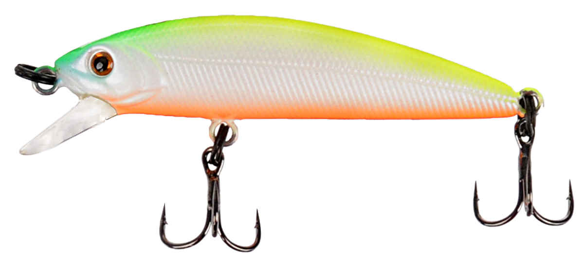 Воблер Tsuribito Minnow F, цвет 038, 42 мм72556 Воблер Tsuribito Minnow F, цвет 038, 42 мм72556Ну, кто не знает цурибитовские хиты? Dead Minnow, Pencil 47, Jerkbait, Deep Shaker, крэнки…Пришло время знакомиться с новинками.Три подгруппы линейки Tsuribito Minnow в размерах 35 мм., 42 мм., 50 мм. С этим именем были воблеры от 60 мм и больше (60, 80, 95, 110, 130 мм.). Теперь же семейство приросло меньшими форматами.Этот малек точь в точь как предыдущий 35-ый, только двумя неделями жизни позже – чуть откормившийся и подросший. Для спиннингистов же прирост 7 мм. и 0.5 грамма будет уже довольно ощутим: воблер становится чуть менее требовательным к деликатности снасти (толщине лески и ее материалу, к тесту и строю спиннинга). На проводке воблеры ведут себя все более «минношно», а дальность полета на одной и той же снасти несколько увеличивается по сравнению с меньшими собратьями. Один нюанс, на который как-то следует обратить внимание – это маленькие тройники Owner. К качеству нет никаких претензий. Но нужно понимать, что физиология рыб – штука важная, размер и форма рта, губастость или строение челюстей, по-разному будут контактировать с тройниками. Так что в некоторых случаях может и имеет смысл заранее переоснащать Tsuribito Minnow 42 на хорошие одинарники.