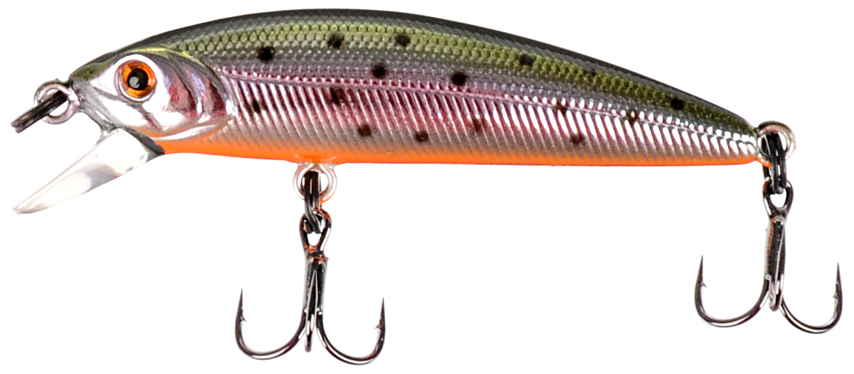 Воблер Tsuribito Minnow SS, цвет 055, 42 мм72520 Воблер Tsuribito Minnow SS, цвет 055, 42 мм72520Ну, кто не знает цурибитовские хиты? Dead Minnow, Pencil 47, Jerkbait, Deep Shaker, крэнки…Пришло время знакомиться с новинками.Три подгруппы линейки Tsuribito Minnow в размерах 35 мм., 42 мм., 50 мм. С этим именем были воблеры от 60 мм и больше (60, 80, 95, 110, 130 мм.). Теперь же семейство приросло меньшими форматами.Этот малек точь в точь как предыдущий 35-ый, только двумя неделями жизни позже – чуть откормившийся и подросший. Для спиннингистов же прирост 7 мм. и 0.5 грамма будет уже довольно ощутим: воблер становится чуть менее требовательным к деликатности снасти (толщине лески и ее материалу, к тесту и строю спиннинга). На проводке воблеры ведут себя все более «минношно», а дальность полета на одной и той же снасти несколько увеличивается по сравнению с меньшими собратьями. Один нюанс, на который как-то следует обратить внимание – это маленькие тройники Owner. К качеству нет никаких претензий. Но нужно понимать, что физиология рыб – штука важная, размер и форма рта, губастость или строение челюстей, по-разному будут контактировать с тройниками. Так что в некоторых случаях может и имеет смысл заранее переоснащать Tsuribito Minnow 42 на хорошие одинарники.