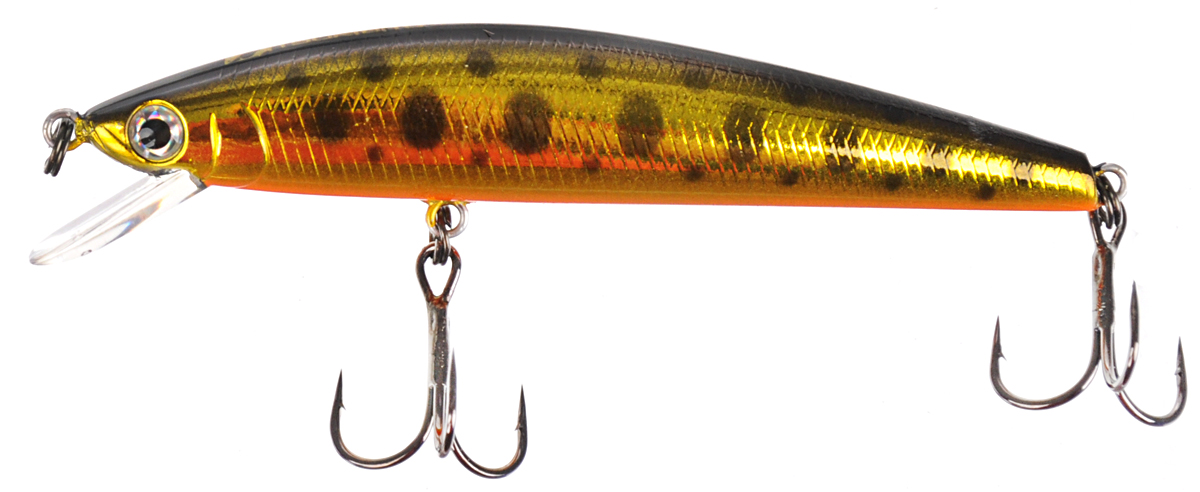 Воблер Tsuribito Minnow SP, цвет 052, 80 мм24602 Воблер Tsuribito Minnow SP, цвет 052, 80 мм24602Minnow 80SP - отличный воблер для ловли на небольших глубинах и над зарослями травы, где часто охотится щука и другие хищники. Благодаря системе дальнего заброса с магнитом воблер очень хорошо летит при забросе, и устойчиво играет даже при проводке с рывками. Мощные тройники надёжно засекают рыбу при поклёвке. Все эти качества вместе с реалистичной игрой делают этот воблер отличным орудием для ловли крупного хищника.
