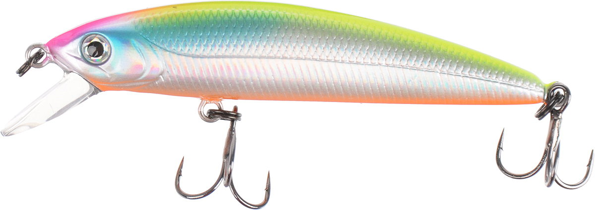 Воблер Tsuribito Minnow SP, цвет 057, 60 мм24670 Воблер Tsuribito Minnow SP, цвет 057, 60 мм24670Minnow 60SP - отличный воблер для ловли на небольших глубинах и над зарослями травы, где часто охотится щука и другие хищники. Благодаря системе дальнего заброса с магнитом воблер очень хорошо летит при забросе, и устойчиво играет даже при проводке с рывками. Мощные тройники надёжно засекают рыбу при поклёвке. Все эти качества вместе с реалистичной игрой делают этот воблер отличным орудием для ловли крупного хищника.
