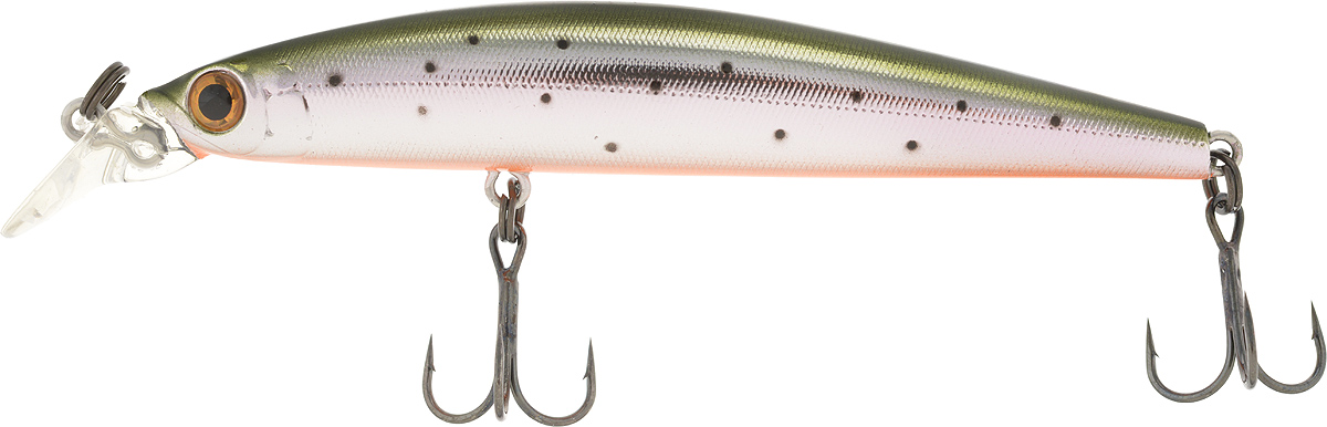 Воблер Tsuribito Minnow SP, цвет 055, 95 мм24634 Воблер Tsuribito Minnow SP, цвет 055, 95 мм24634Minnow 95S - отличный воблер для ловли на небольших глубинах и над зарослями травы, где часто охотится щука и другие хищники. Благодаря системе дальнего заброса с магнитом воблер очень хорошо летит при забросе, и устойчиво играет даже при проводке с рывками. Мощные тройники надёжно засекают рыбу при поклёвке. Все эти качества вместе с реалистичной игрой делают этот воблер отличным орудием для ловли крупного хищника.