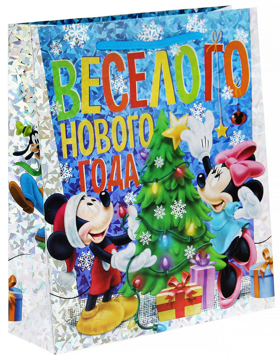 Пакет подарочный Disney Микки. Веселого Нового года!, голография вертикальный, 23 х 27 см1121622 Пакет подарочный Disney Микки. Веселого Нового года!, голография вертикальный, 23 х 27 см1121622Сделанная своими руками оригинальная упаковка выделит презент из массы других, расскажет о ваших тёплых чувствах, наполнит праздник сказочной атмосферой. Благодаря нашему набору для творчества сделать её не составит труда! Следуйте инструкции, и вы легко создадите яркую, привлекающую внимание коробочку.