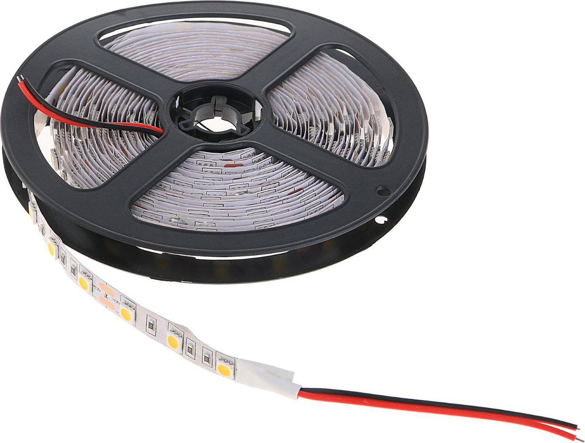 Светодиодная лента Luazon, 12В DC, 60SMD5050, длина 5 м, IP20, 14,4 Вт/м, цвет: теплый белый2003469 Светодиодная лента Luazon, 12В DC, 60SMD5050, длина 5 м, IP20, 14,4 Вт/м, цвет: теплый белый2003469Светодиодные гирлянды, ленты и т.д — это отличный вариант для новогоднего оформления интерьера или фасада. С их помощью помещение любого размера можно превратить в праздничный зал, а внешние элементы зданий, украшенные ими, мгновенно станут напоминать очертания сказочного дворца. Такие украшения создают ауру предвкушения чуда. Деревья, фасады, витрины, окна и арки будто специально созданы, чтобы вы украсили их светящимися нитями.