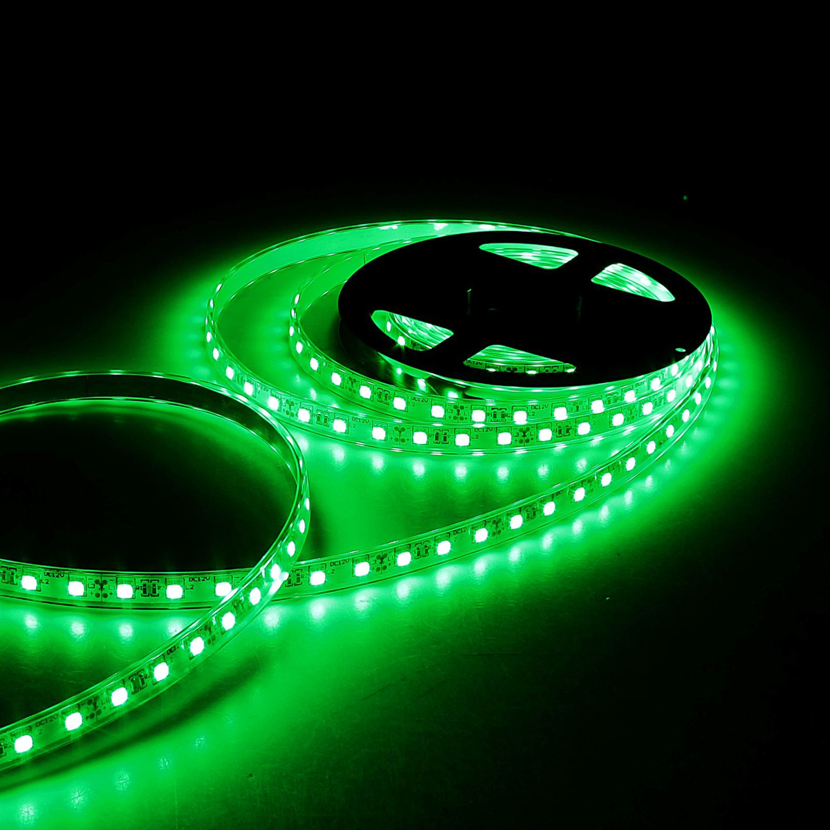 Светодиодная лента Sima-land, 12В, SMD5050, длина 5 м, IP68, 60 LED ламп, 14.4 Вт/м, 10-12 Лм/1 LED, DC, цвет: зеленый