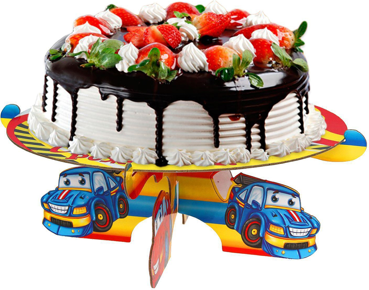 Страна Карнавалия Подставка для пироженых С днем рождения Тачки 1070533