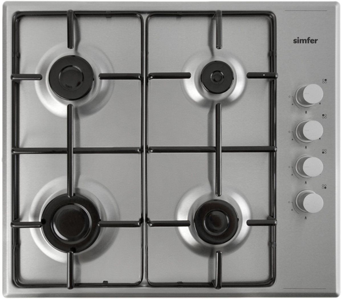 Simfer H60Q40M411 панель варочная газоваяH60Q40M411 Simfer H60Q40M411 панель варочная газоваяH60Q40M411Газовая варочная панель Simfer H60Q40M411 с чистым пламенем доведет вашу сковороду до нужной температуры без всяких задержек. Включите её и всё днище сковороды будет моментально нагрето.Simfer H60Q40M411 упрощает приготовление и делает его безопаснее благодаря особой форме подставок, обеспечивающих абсолютную устойчивость посуды.Нет способа быстрее и удобнее для того, чтобы разжечь конфорку, чем автоподжиг варочной панели. Просто поверните ручку, чтобы открыть и зажечь газ одним плавным движением.