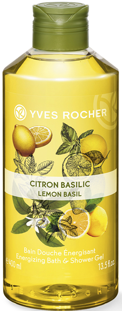 Yves Rocher гель для душа и ванны Лимон и базилик, 400 мл