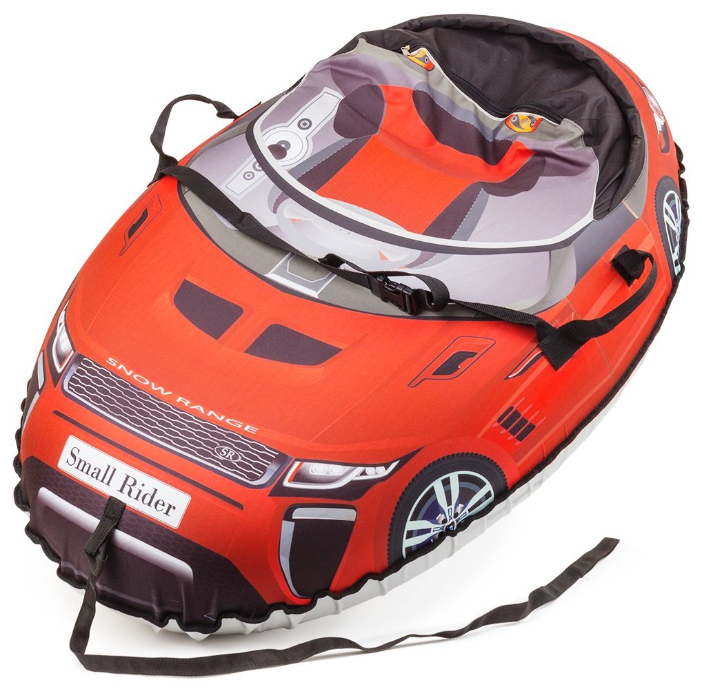 Small Rider Надувные санки-тюбинг Snow Cars 2 Ranger цвет красный1085296 Small Rider Надувные санки-тюбинг Snow Cars 2 Ranger цвет красный1085296Материал верха - водонепроницаемая плотная ткань Poly Oxford. Она делает Snow Cars воздушными в отличие от тяжеловесных ватрушек с тканью тент (ПВХ 600 гр). Новые ватрушки Snow Cars 2 имеют более округлую форму и большую 16-ую камеру, делающую стенки уже, благодаря чему ребенок внутрь садится достаточно глубоко и не выпадет во время спуска!Все тюбинги (Snow Cars 2, Cosmic Zoo UFO, Space Race) комплектуются фирменной автокамерой с маркировкой Small Rider которая имеет минимум запаха и сделана по японской технологии. Наш дизайн не сотрется и всегда будет четкий и яркий благодаря полноцветной высококачественной цифровой печати по ткани. Всегда виден каждый элемент. Наличие ремней безопасности. Также наши ватрушки имеют новую более округлую форму, благодаря чему ребенок более глубоко садится внутрь и не вывалится, а также тюбинг лучше скатывается с горки (меньше вероятность опрокидывания).
