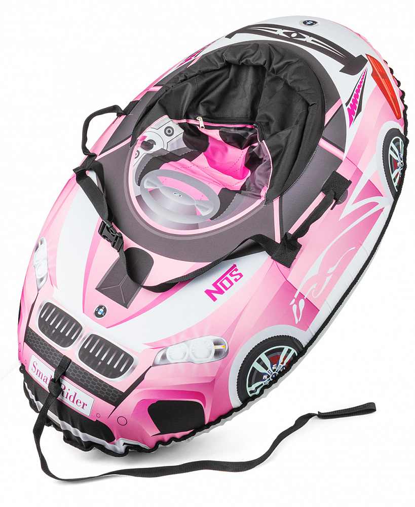 Small Rider Надувные санки-тюбинг Snow Cars 2 BM цвет розовый1144581 Small Rider Надувные санки-тюбинг Snow Cars 2 BM цвет розовый1144581Материал верха - водонепроницаемая плотная ткань Poly Oxford. Она делает Snow Cars воздушными в отличие от тяжеловесных ватрушек с тканью тент (ПВХ 600 гр). Новые ватрушки Snow Cars 2 имеют более округлую форму и большую 16-ую камеру, делающую стенки уже, благодаря чему ребенок внутрь садится достаточно глубоко и не выпадет во время спуска!Все тюбинги (Snow Cars 2, Cosmic Zoo UFO, Space Race) комплектуются фирменной автокамерой с маркировкой Small Rider которая имеет минимум запаха и сделана по японской технологии. Наш дизайн не сотрется и всегда будет четкий и яркий благодаря полноцветной высококачественной цифровой печати по ткани. Всегда виден каждый элемент. Наличие ремней безопасности. Также наши ватрушки имеют новую более округлую форму, благодаря чему ребенок более глубоко садится внутрь и не вывалится, а также тюбинг лучше скатывается с горки (меньше вероятность опрокидывания).