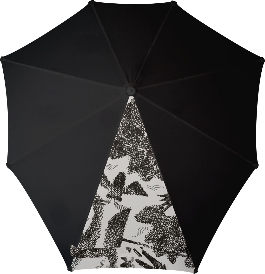 Зонт-трость Senz, цвет: черный, белый. 2011103