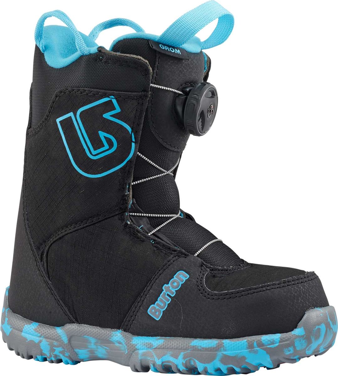 Ботинки для сноуборда Burton Grom Boa, цвет: черный. Длина стельки 20 см15089101001 Ботинки для сноуборда Burton Grom Boa, цвет: черный. Длина стельки 20 см15089101001Сноубордические ботинки для подрастающих райдеров,которые уже готовы отказаться от липучки в пользу системы шнуровки BOA.