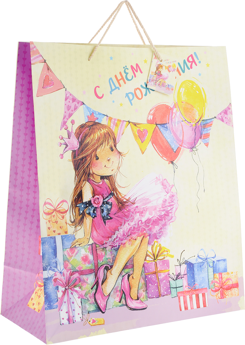 Пакет подарочный Magic Home Модница, 41 x 49 x 10 см76527 Пакет подарочный Magic Home Модница, 41 x 49 x 10 см76527Подарочный пакет Magic Home, изготовленный из плотной бумаги, станет незаменимым дополнением к выбранному подарку. Дно изделия укреплено картоном, который позволяет сохранить форму пакета и исключает возможность деформации дна под тяжестью подарка. Пакет выполнен с глянцевой ламинацией, что придает ему прочность, а изображению - яркость и насыщенность цветов. Для удобной переноски имеются две ручки в виде шнурков.