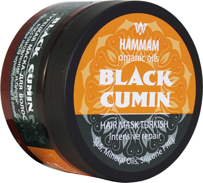 Hammam Organic Oils Маска Турецкая Black Cumin Восстановление и Блеск для волос, 250 мл380603 Hammam Organic Oils Маска Турецкая Black Cumin Восстановление и Блеск для волос, 250 мл380603Густая турецкая маска Black Cumin, насыщенная активными природными маслами, обеспечивает интенсивное восстановление и блеск волос. Органическое масло черного тмина глубоко питает и увлажняет, восстанавливает целостность липидной прослойки волоса, сохраняя его природную эластичность. Органическое масло черной оливы питает и смягчает, восстанавливает структуру, предупреждает ломкость и сечение волос. Масла ши и моной защищают волосы, восстанавливают секущиеся концы и придают блеск.