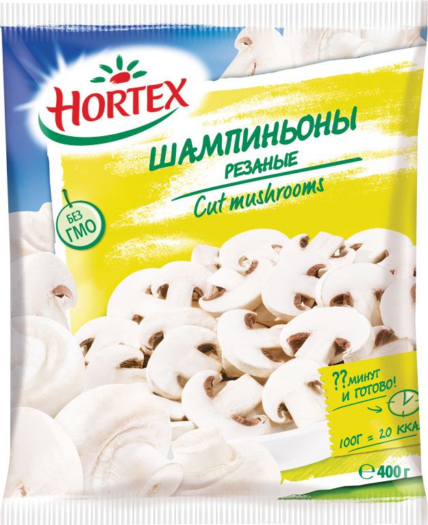 Hortex Шампиньоны резаные, 400 г4607191650180 Hortex Шампиньоны резаные, 400 г4607191650180отличные и полезные вкусовые качества,богаты витамином В