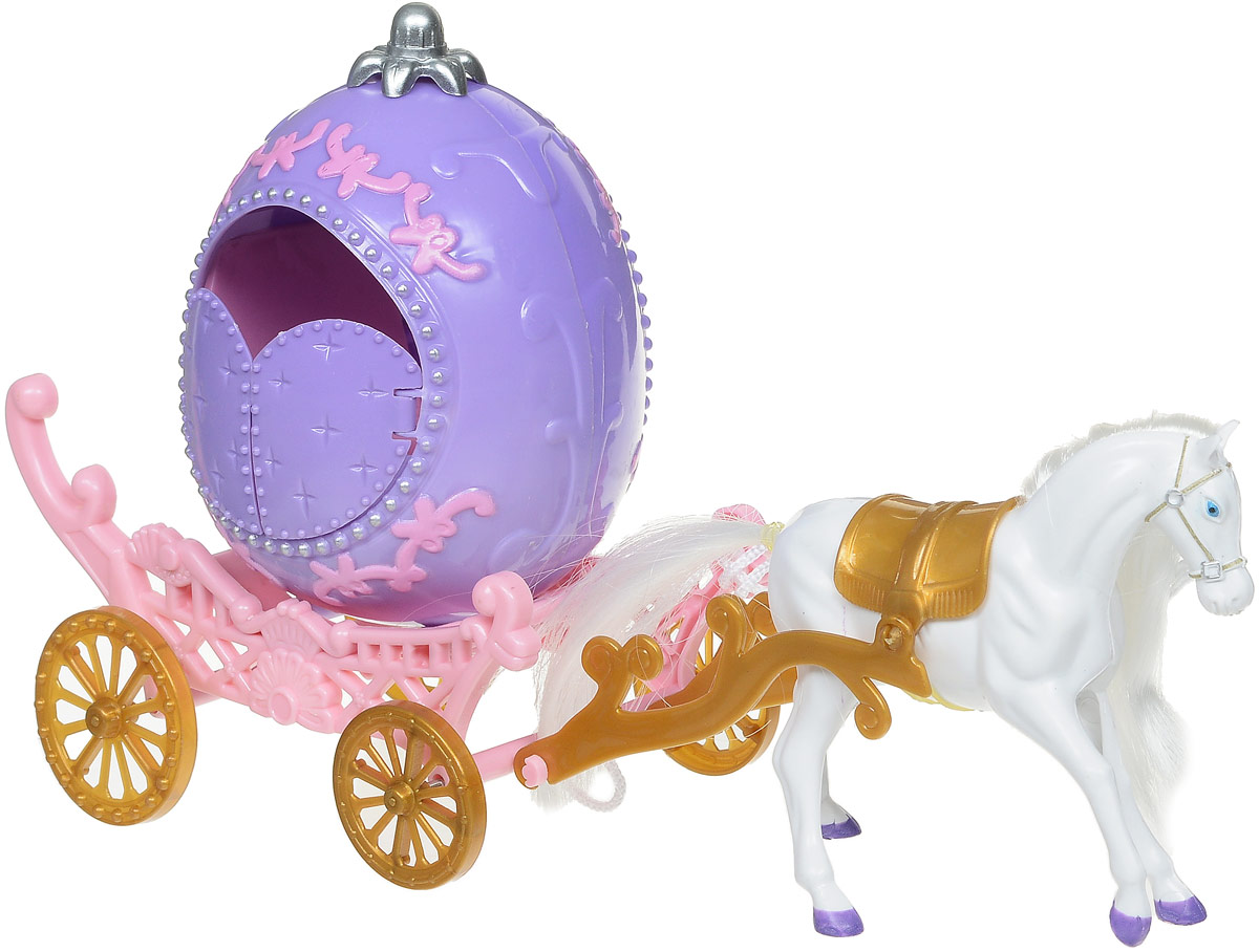 1TOY Игровой набор Карета с лошадью Красотка цвет кареты фиолетовый