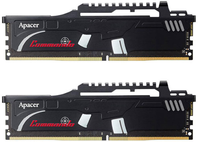 Apacer Commando DDR4 DIMM 2х8Gb 2400 МГц модуль оперативной памяти (EK.16GAT.KEAK2)EK.16GAT.KEAK2 Apacer Commando DDR4 DIMM 2х8Gb 2400 МГц модуль оперативной памяти (EK.16GAT.KEAK2)EK.16GAT.KEAK2Модуль памяти DDR4 серии Apacer Commando с возможностью разгона отличается новым дизайном теплораспределителя в стиле автоматического карабина и специально разработан для новейшего чипсета Intel X99 и процессора Haswell-E. Вся серия продуктов поддерживает новейшие стандарты Intel XMP 2.0 и обладает выдающимися тактическими характеристиками высокой частоты, низкого напряжения и низкой задержки.Высокая стабильность и совместимость позволяют вести длительные спортивные кибербитвы и добиваться впечатляющих визуальных эффектов.