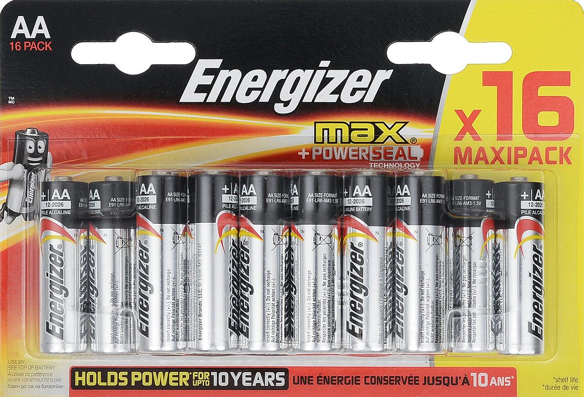 Батарейка Energizer (16шт) MAX AA/LR6 1.5V