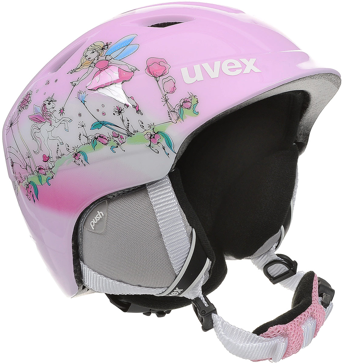 Шлем горнолыжный Uvex Airwing 2 Kids Helmet, фея. Размер XXS6132 Шлем горнолыжный Uvex Airwing 2 Kids Helmet, фея. Размер XXS6132Детский шлем Uvex Airwing 2 обеспечит юному лыжнику максимальный комфорт на склоне. В модели предусмотрены система вентиляции, съемная защита ушей и фиксатор стрэпа маски. Система индивидуальной подгонки размера IAS и застежка Monomatic позволят надежно закрепить шлем на голове. Подкладка выполнена из гипоаллергенного материала.Размер шлема: XXS (46-50 см).