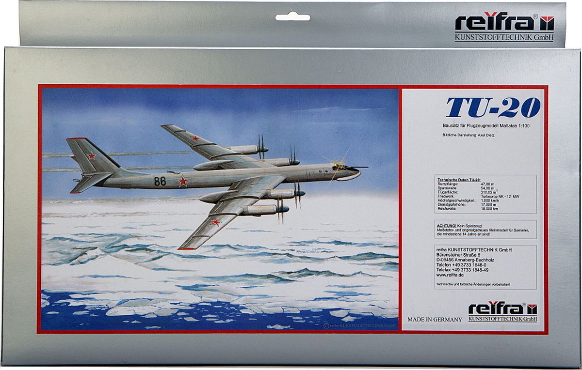 Reifra Сборная модель Стратегический бомбардировщик ТУ-20 (ТУ-95)