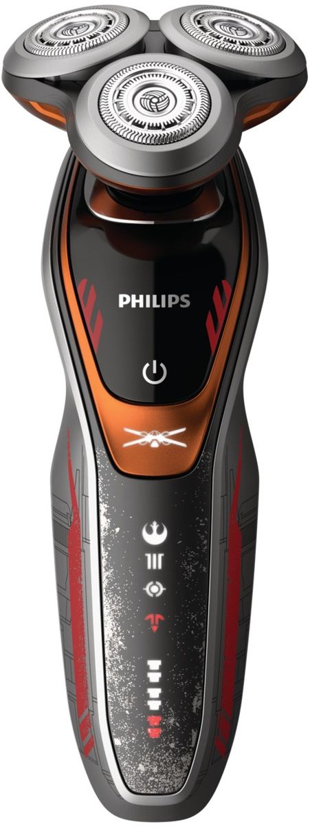 Philips Star Wars SW6700/14 электробритва для сухого и влажного бритьяSW6700/14 Philips Star Wars SW6700/14 электробритва для сухого и влажного бритьяSW6700/14Электробритва Philips Star Wars SW6700/14 серии Star Wars (Звездные Войны) - Повстанцы. Эффективное, комфортное бритье и идеальный контакт с кожей. Ощутите мощь лезвий V-Track Pro! Забудьте о неприятных ощущениях от выдергивания волосков с системой лезвий V-Track PRO, которая справляется даже с длинной щетиной. V-Track PRO состоит из 72 самозатачивающихся лезвий V-образной формы, которые срезают даже длинную щетину, в том числе трехдневную, предотвращая выдергивание волосков. Еще более быстрое бритье даже очень густой бороды благодаря режиму Turbo+: мощность выше на 20 %! Технология AquaTec позволяет использовать как комфортное сухое, так и освежающее влажное бритье.