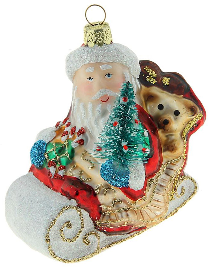 Новогоднее подвесное украшение Sima-land Дед Мороз в санках, 8 х 8,5 см188179 Новогоднее подвесное украшение Sima-land Дед Мороз в санках, 8 х 8,5 см188179Новогоднее украшение Sima-land отлично подойдет для декорации вашего дома и новогодней ели. Елочная игрушка - символ Нового года. Она несет в себе волшебство и красоту праздника. Такое украшение создаст в вашем доме атмосферу праздника, веселья и радости.
