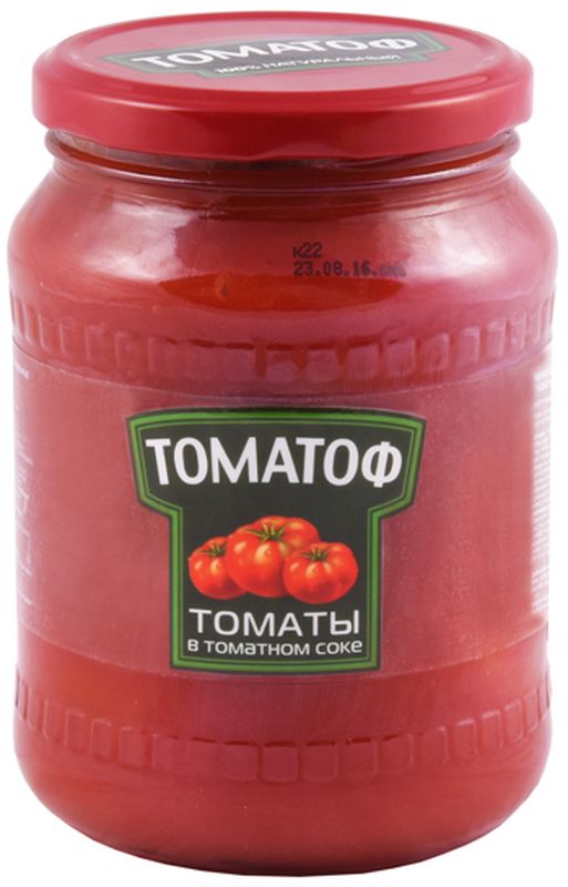 Томатоф томаты в томатном соке, 720 мл9247 Томатоф томаты в томатном соке, 720 мл9247Помидоры – это всеми любимые овощи, которые одинаково вкусные как в свежем виде, так и в переработанном. Особенно вкусными получаются маринованные помидоры в томатном соке. Это, можно сказать, два в одном — можно и помидорки покушать, и попить томатный сок. Консервированные помидоры в томатном соку являются не только чудесной закуской, которую употребляют как отдельное блюдо, они могут также выступать основой для всяческих соусов и даже приправкой для борща.