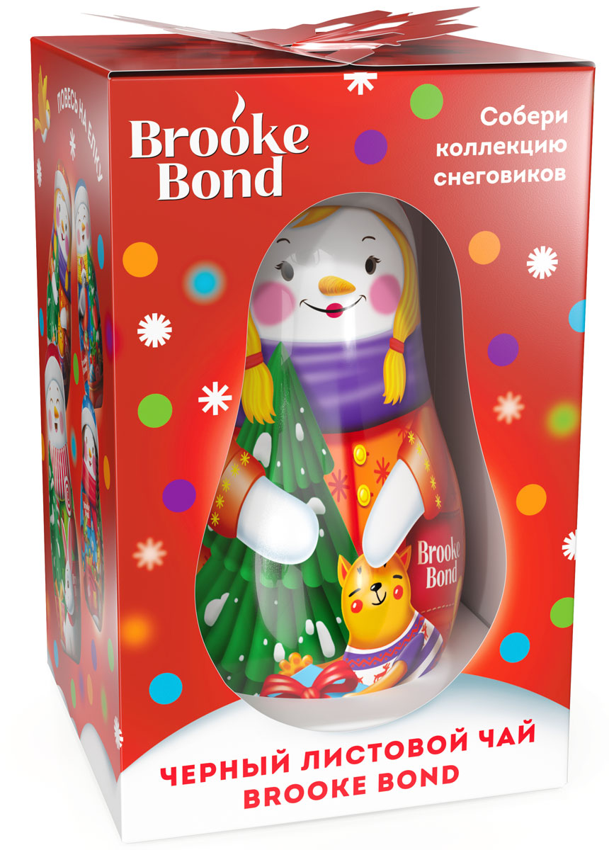 Brooke Bond чай елочное украшение снеговик с чаем Кошка, 20 г67289066 Brooke Bond чай елочное украшение снеговик с чаем Кошка, 20 г67289066Новогодняя коллекция от бренда Brooke Bond – это коллекция умилительных снеговиков: девочек и мальчиков, которые подарят вам и вашим близким отличное новогоднее настроение. Они обязательно заставят вас улыбнуться и станут прекрасным маленьким комплементом для родных и близких в преддверии Нового года. Превосходный черный листовой чай Brooke Bond вместе со снеговиками станет оригинальным украшением новогодней ёлки и обеспечит атмосферу праздника для всей вашей семьи.В состав набора входят:1. Чай черный Brooke Bond, 20г.Состав: чай черный листовой.2. Жестяная банка во форме снеговика Способ употребления: Насыпьте 5 чайный ложек чая в заварочный чайничек, залейте кипятком (100С) 400 мл и дайте чаю настояться 5-7 мин